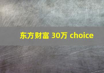 东方财富 30万 choice